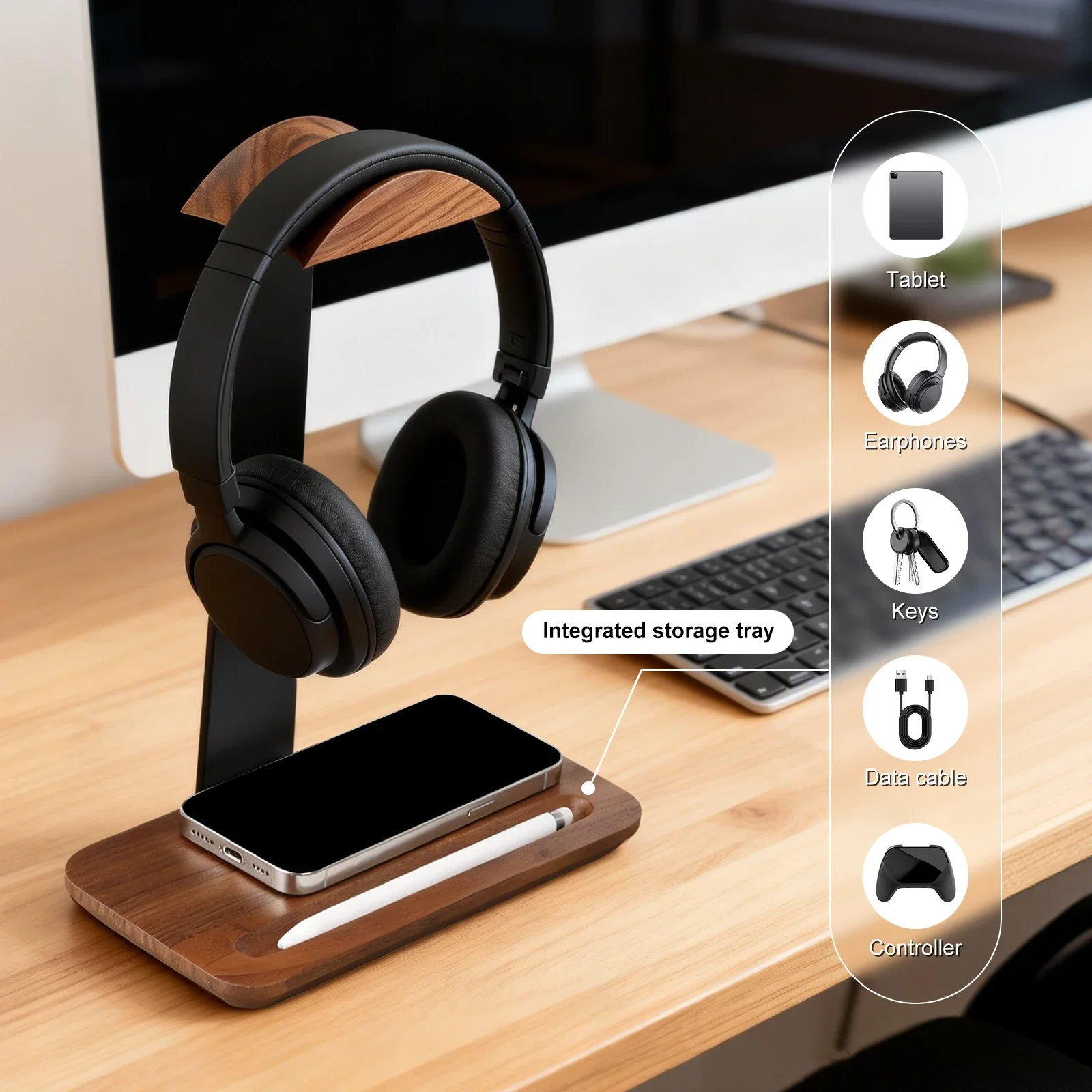 Универсальная деревянная подст – обзор и цена Headphone Stand Desk